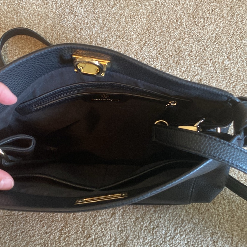 Nanette Lepore Vegan Leather Black Handbag with detachable crossbody strap. - Picture 5 of 8